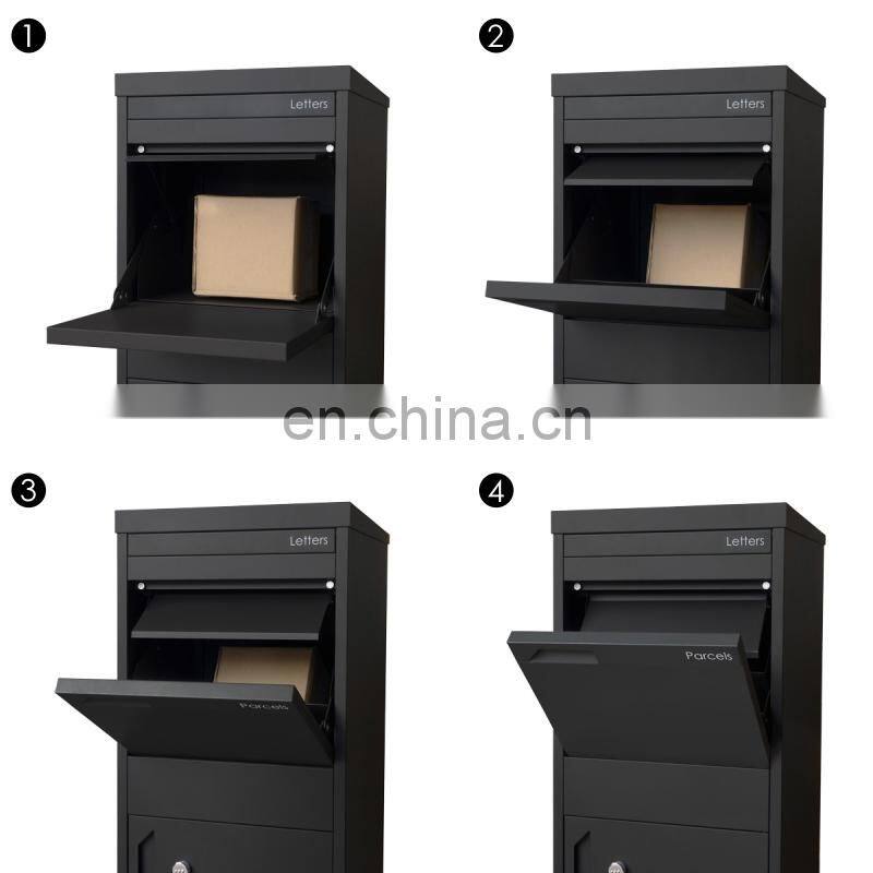 Custom design power coating free standing parcel drop box standing mail box