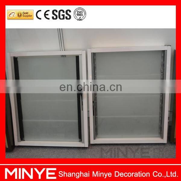 aluminum profile manual open frosted glass shutter window