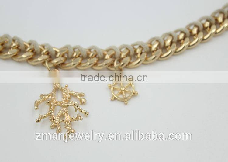 2016 Modern Latest Design Gold Starfish Necklace Handmade Chunky Necklace