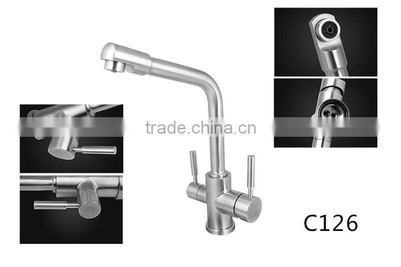 3 ways stainless steel kitchen faucet