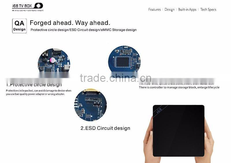 2016 New Cheapest RK3368 64Bit Octa Core 2GB RAM 16GB ROM OTT TV Box Android 5.1 OEM I68