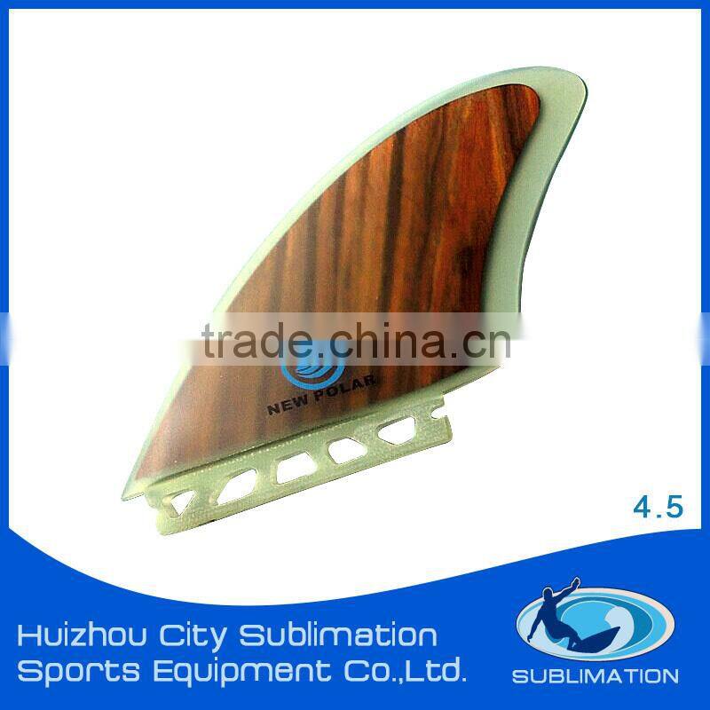 High Maneuverable Epoxy Resin Fiberglass Central Fin, Fcs/Future Honeycomb Fin, Durable and Economy Wooden Rear Fin