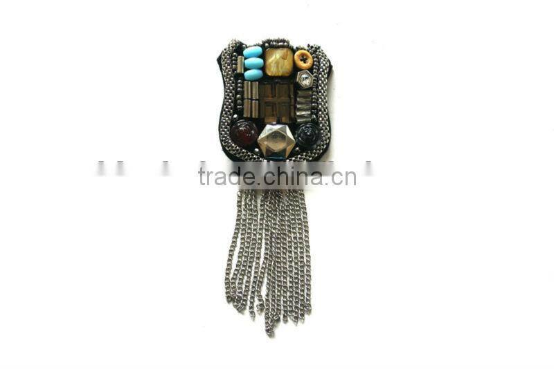 Beaded rhinestones bridal applique