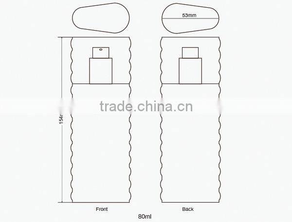2015 hot sale 80ml empty plastic cosmetic PETG bottle