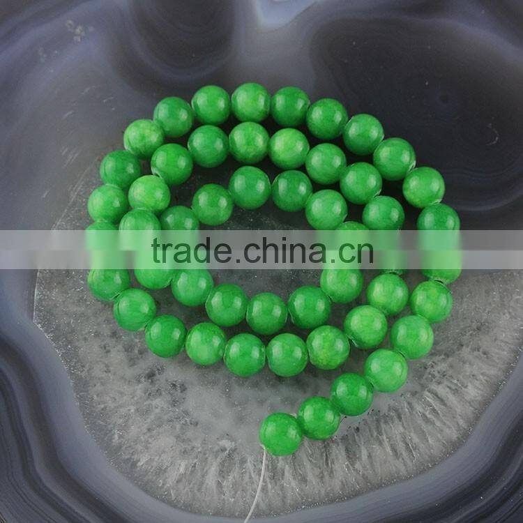 YJ1122-5 Wholesale green dyed jade stone beads sting