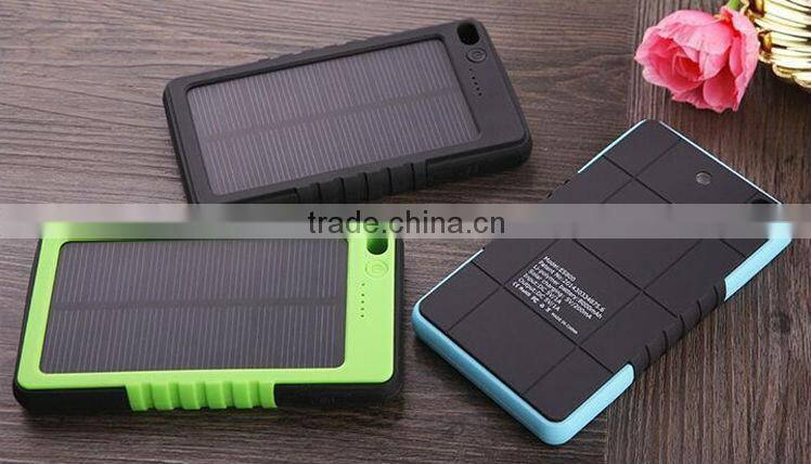 5000Mah waterproof solar charger for mobile phone