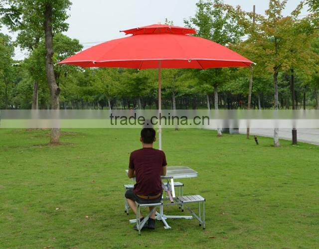 Gaint double layer red sunshade patio umbrellas 3m