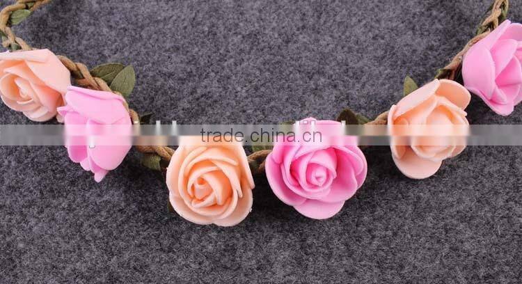 Hot-sales Baby flower Headband Toddler summer flet flower Headband kids flower elastic headband wh-1753