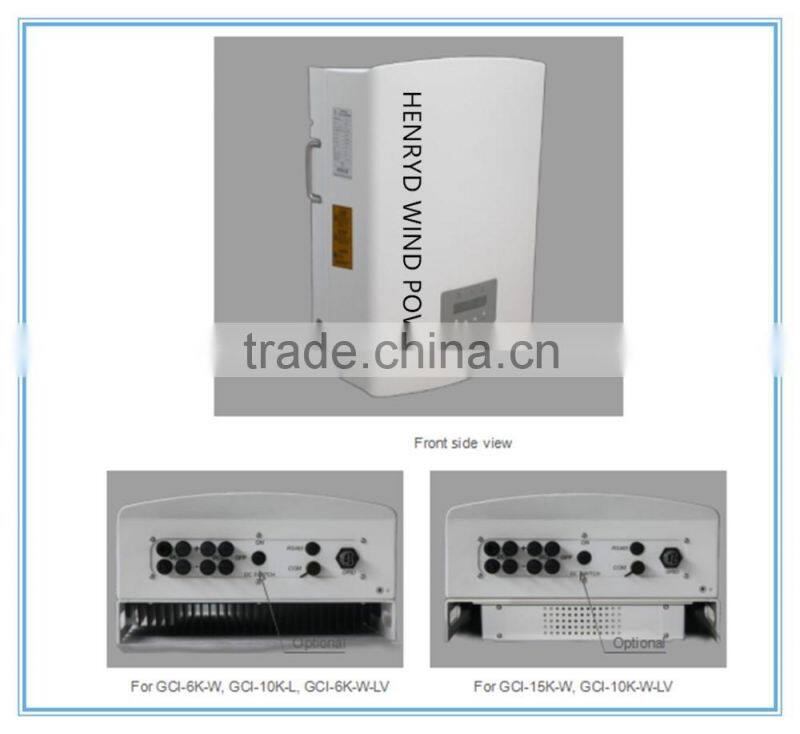 HENRYD! 6KW 10KW 15KW Wind grid tie inverter for wind power on grid system, with 3 phase output