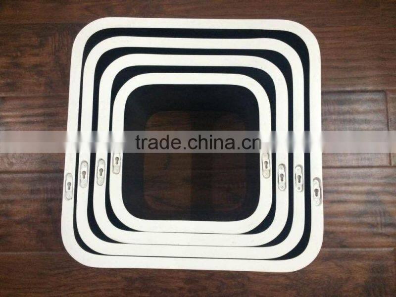 MDF decorative round corner cube wall shelf set4