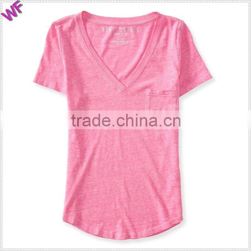 V-neck T-shirt Printed Logo t shirt China wholesale t shirt apparel