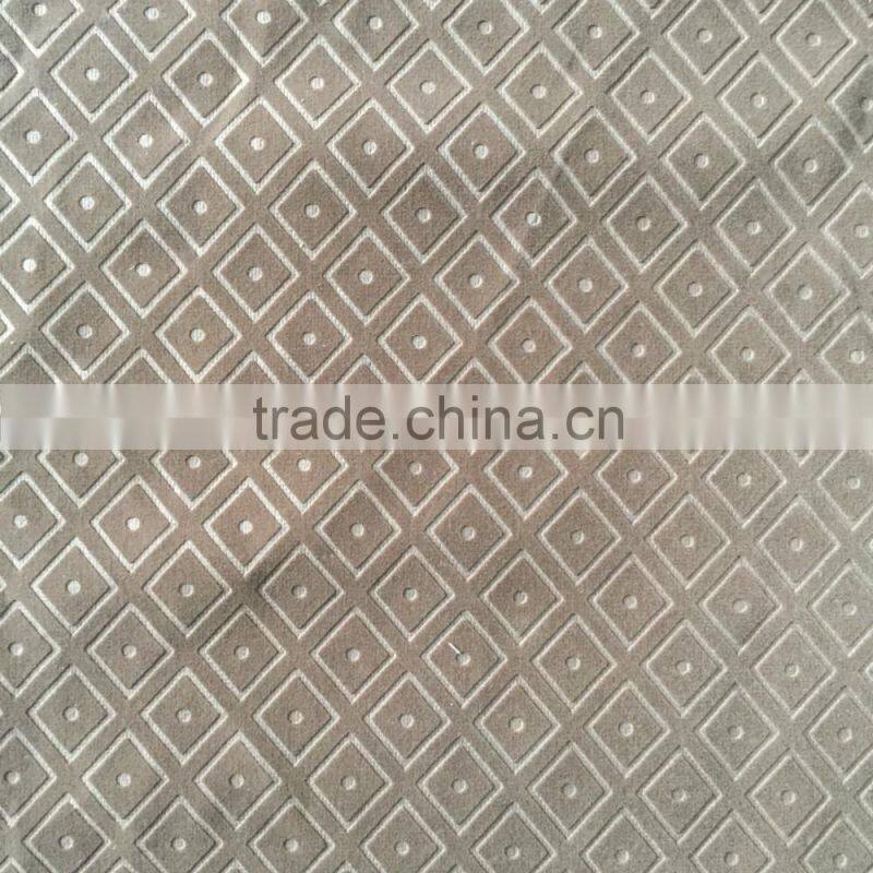 2016 new style 3D press pattern flock fabric for upholstery, cushion, bag