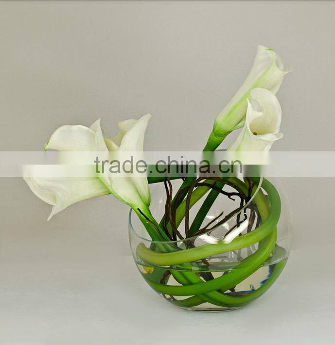 Clear transparent leadfree crystal round glass vase high quality home decoration customized size
