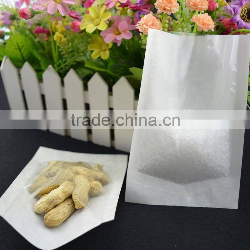 custom made clear food grade Three side sealed white paper bag for grocery food wholesale