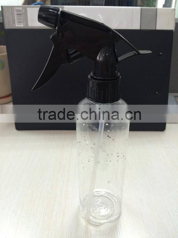 black empty plastic bottles with trigger sprayers