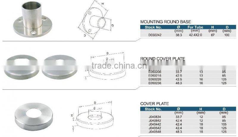 absturzsicherung gelander/Stainless steel Handrail Flange/handrail component/treppen gelander
