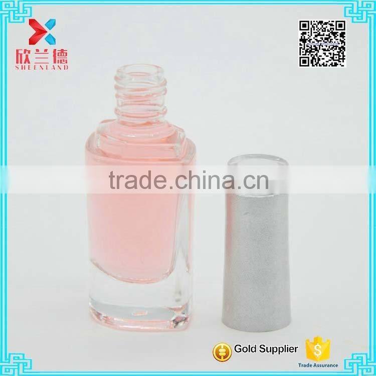 Wholesale empty custml clear 10ml unique shape glass nail polish bottle with screw cap