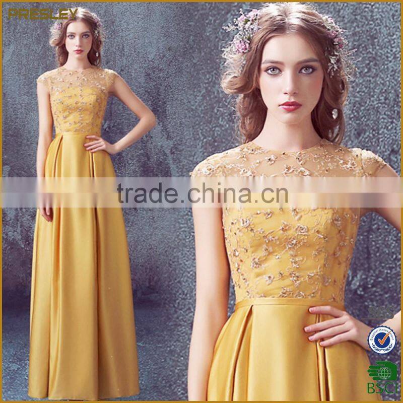 Presley Oem 2016 New Gorgeous Beaded Long Evening Dress Neck in Tulle