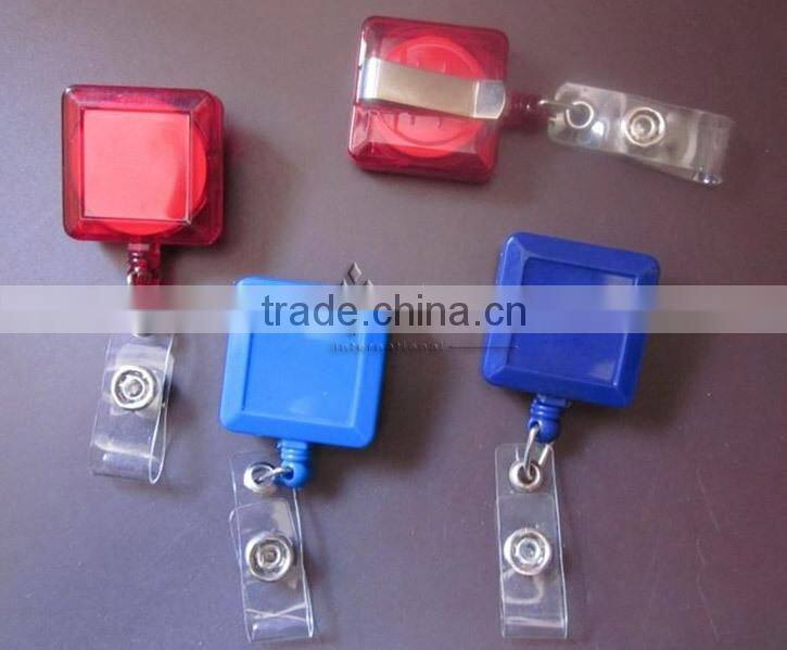 Multicolor square shape retractable badge reel
