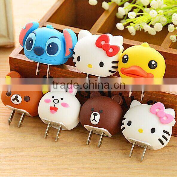 Portable Cute Cartoon usb Traval Charger for iphone Charger,Christmas Mini Gift Micro usb Home Charger Adapter