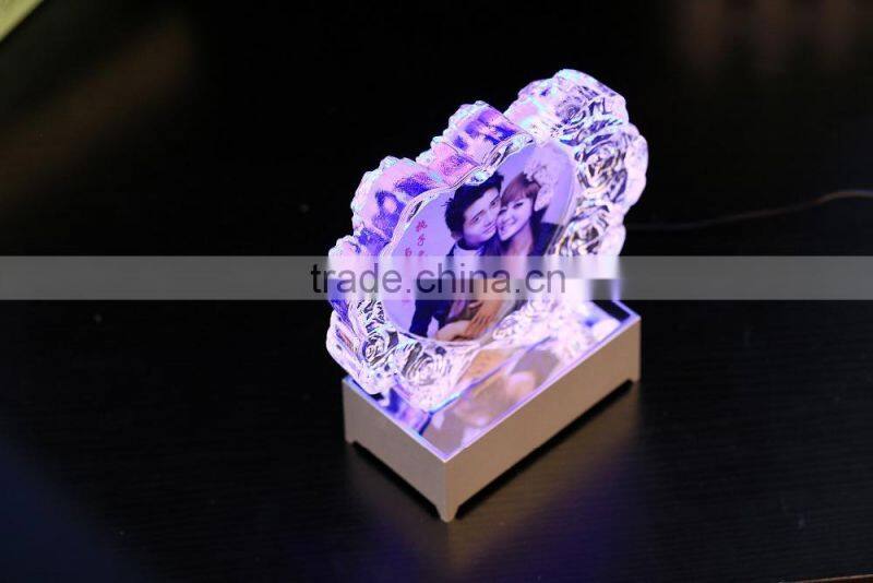 Crystal LED Swan Shape Crystal Photo Frame Wedding Favors