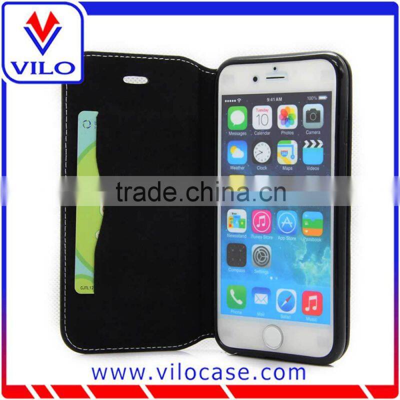 various colors combo Leather flip case for iphone 6s with card slot