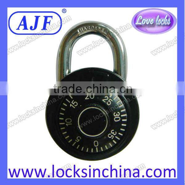 AJF 2015 top sell high quality 50mm gym round dial combination padlock
