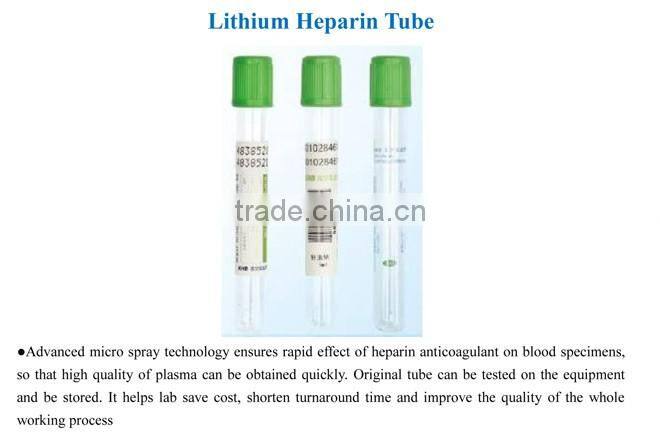 Sodium Heparin vacuum blood collection tube (high quality vacutainer)