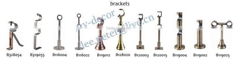 F119008 metal iron aluminium stainless steel brass plated plain twisted extensible telescopic window curtain poles rods pipes