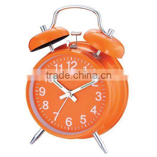 Metal case mechanical alarm clock in 4 inches size