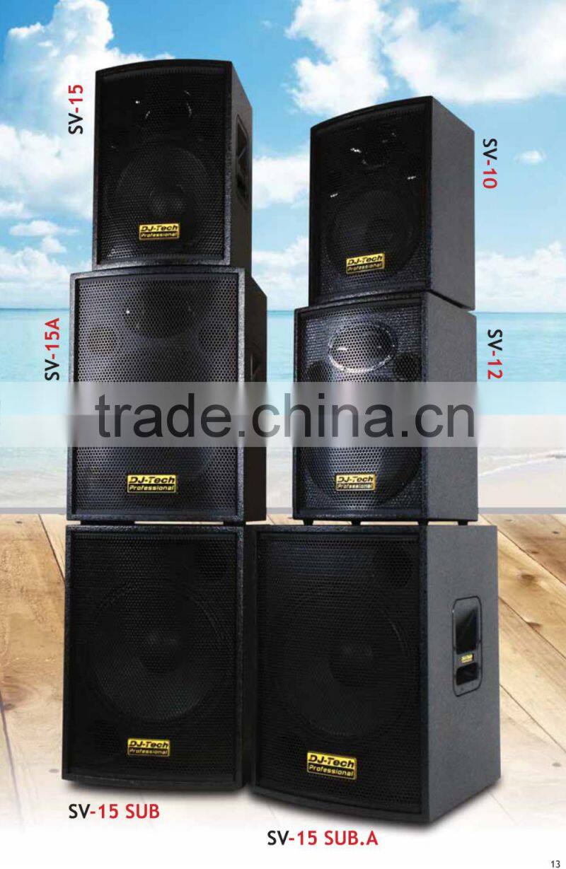 SV Active/passive solid built wooden performances line array speaker system for live venue and clubs from 10" to 15" speaker