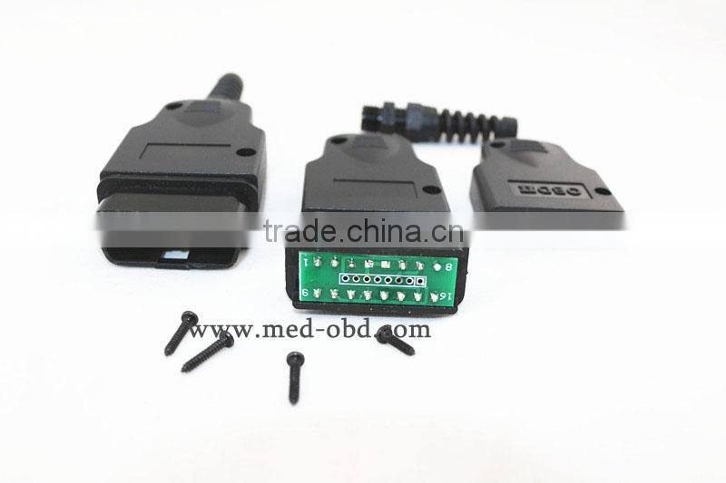 16Pin OBD2 Connector J1962m PCB Plug with Enclosure and Strain Relief