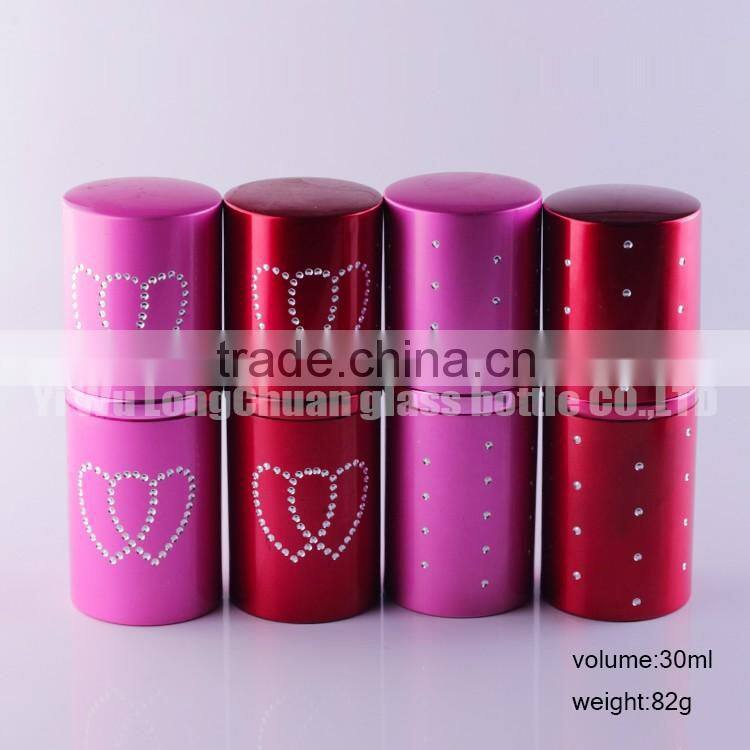 30ml Frosted Colorful Aluminum Atomizer Refillable Perfume Glass Bottles