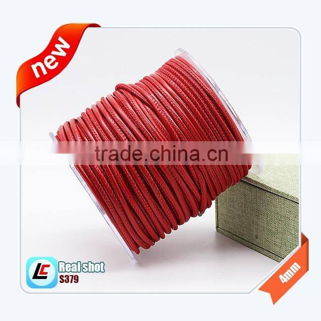 4mm Nappa leather cord sheepskin with external stitching for jewelry findings