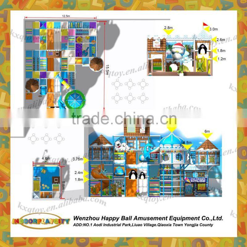 Creative designs!!!2016 Amazing newest design ice and snow Theme Soft Indoor playground