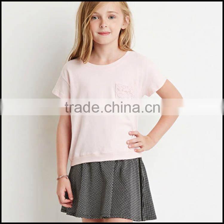 The new design child plain blank t-shirt with round neck
