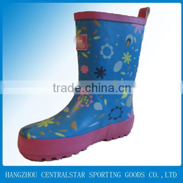 Easy clean waterproof cheap rain boots for kids