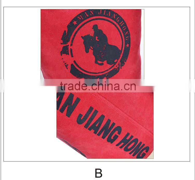 2014 multiple color red round canvas economy drawstring rucksack, cheap drawstring rucksack backpack in Guangzhou