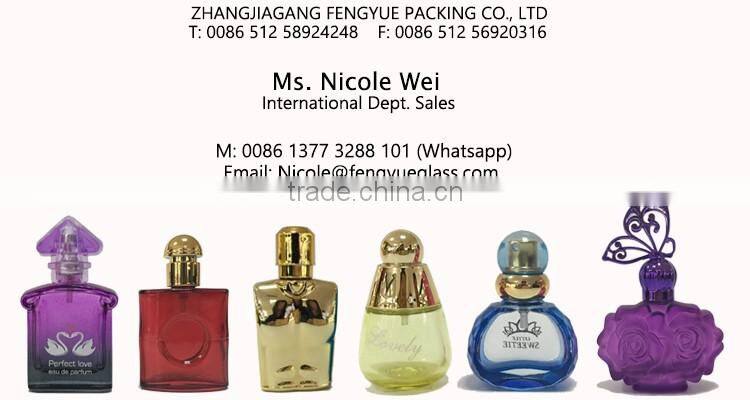 Hotsale 100ml round red perfume glass bottles