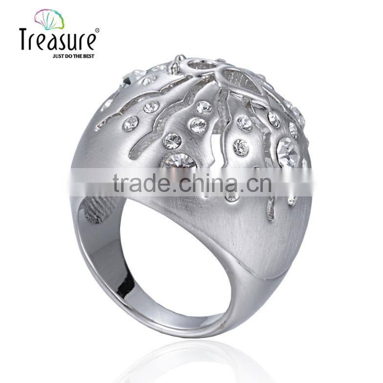 Treasure Factory 2015 new design rings silver jewelry hollow out spider shape set auger alloy ring