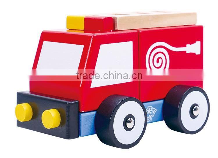 Hot Sale Promotional Small Red Wooden Baby Car Toy