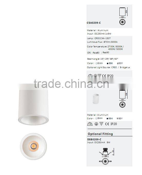 hidden adjustable cob surface mounted light