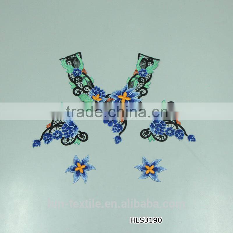 fashion collar and gold motif high-end top guipure Embroidery V Collar decoration for lady dress