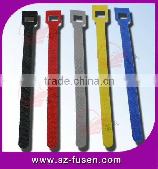 Colorful back to back T shape magic tape cable ties