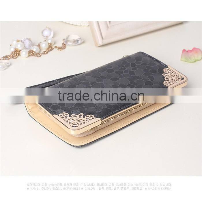 Elegant PU Leather Woman Bling Wallet Laides Latest handbag Purse