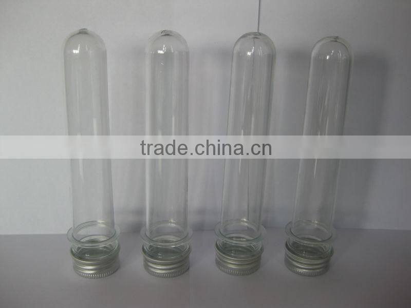 transparent test tube with screw cap /plastic test tube for sale