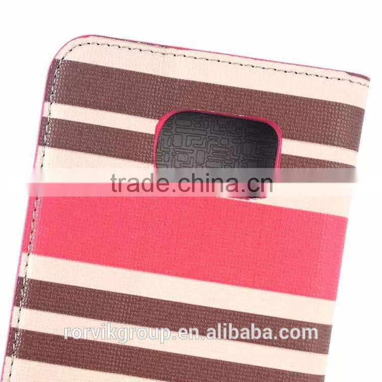 2015 New Design PU Leather Multi Card Slots Flip Wallet Case for galaxy S6