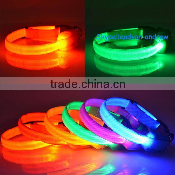 European and America Hot Selling Dog Lead Leash Pet LED Collar
