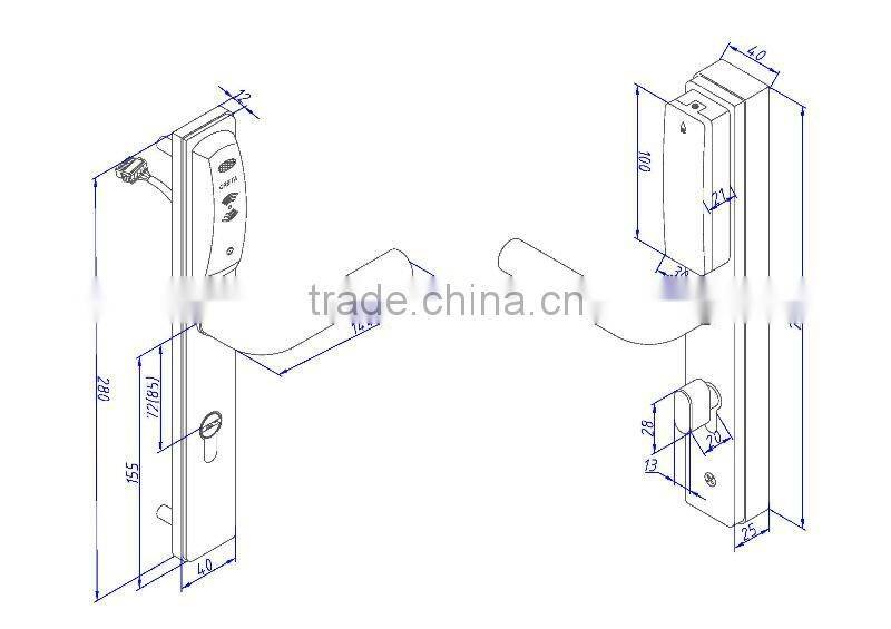 E3061 electronic key card lock with slim euro design and anti-panic function