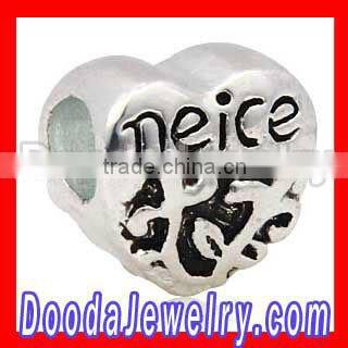 Wholesale European style silver plated Neice beads charms
